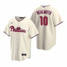 men's & youth Baseball Team Uniform 10 J.T. Realmuto Jerseys Cream Alternate Player Game Shirt