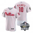 men's & youth Baseball Team Uniform 10 J.T. Realmuto Jerseys White 2022 World Series Elite Shirt
