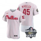 men's & youth Baseball Team Uniform 45 Zack Wheeler Jerseys White 2022 World Series Elite Shirt