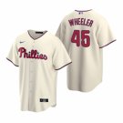 men's & youth Baseball Team Uniform 45 Zack Wheeler Jerseys Cream Alternate Player Game Shirt