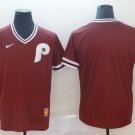 men's & youth Baseball Philadelphia Phillies Uniform Blank Jerseys Maroon Cooperstown V-Neck Shirt