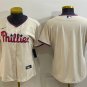 women's Baseball Philadelphia Phillies Uniform Blank Jerseys Cream Alternate Player Game lady Shirt