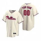men's & youth Baseball Philadelphia Phillies 00 Custom name number Jerseys Cream Alternate Shirt