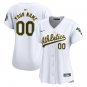 women's Baseball Oakland Athletics 00 Custom name number Jerseys White Home Limited lady Shirt