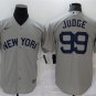 men's & youth Baseball NYY Team Uniform 99 Aaron Judge Jerseys Gray Away Limited Player Shirt