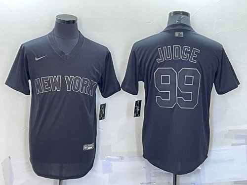 men's & youth Baseball NYY Team Uniform 99 Aaron Judge Jerseys Black Fashion Pullover V Neck Shirt