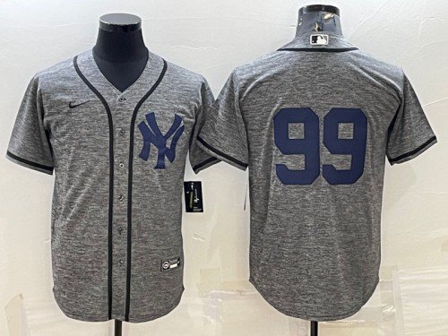 men's & youth Baseball NYY Team Uniform 99 Aaron Judge Jerseys Grey Gridiron CoolBase Player Shirt