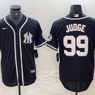men's & youth Baseball NYY Team Uniform 99 Aaron Judge Jerseys Black Patch CoolBase Player Shirt