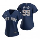 women's Baseball NYY Team Uniform 99 Aaron Judge Jerseys Navy Alternate Player Game lady Shirt