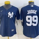 women's Baseball NYY Team Uniform 99 Aaron Judge Jerseys Navy Alternate Player Game lady Shirt