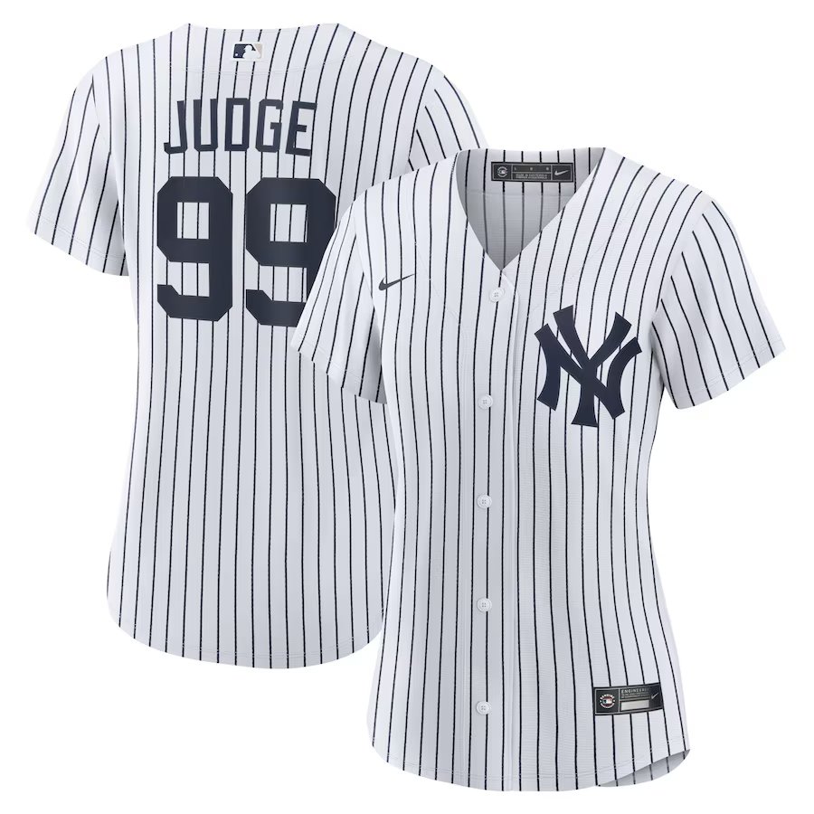 women's Baseball NYY Team Uniform 99 Aaron Judge Jerseys White Home Player Game lady Shirt
