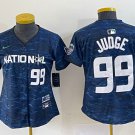 women's Baseball NYY Team Uniform 99 Aaron Judge Jerseys Navy 2023 All-Star Game Limited lady Shirt