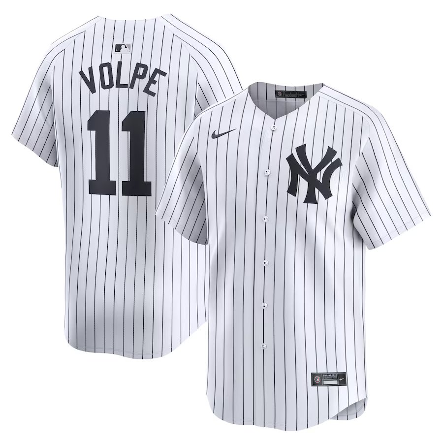 men's & youth Baseball NYY Team Uniform 11 Anthony Volpe Jerseys White Home Limited Player Shirt