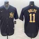 men's & youth Baseball NYY Team Uniform 11 Anthony Volpe Jerseys Black Gold CoolBase Player Shirt