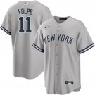 men's & youth Baseball NYY Team Uniform 11 Anthony Volpe Jerseys Gray Road Player Game Shirt
