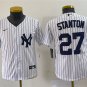 men's & youth Baseball NYY Team Uniform 27 Giancarlo Stanton Jerseys White Home Limited Player Shirt