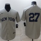 men's & youth Baseball NYY Team Uniform 27 Giancarlo Stanton Jerseys Gray Away Player Game Shirt