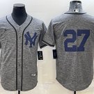 men's & youth Baseball NYY Team Uniform 27 Giancarlo Stanton Jerseys Grey Gridiron Cool Player Shirt