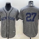 men's & youth Baseball NYY Team Uniform 27 Giancarlo Stanton Jerseys Grey Gridiron Cool Player Shirt