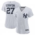 women's Baseball NYY Team Uniform 27 Giancarlo Stanton Jerseys White Home Player Game lady Shirt