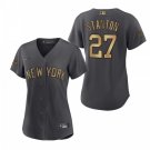 women's Baseball NYY Team Uniform 27 Giancarlo Stanton Jerseys Charcoal 2022 All-Star lady Shirt