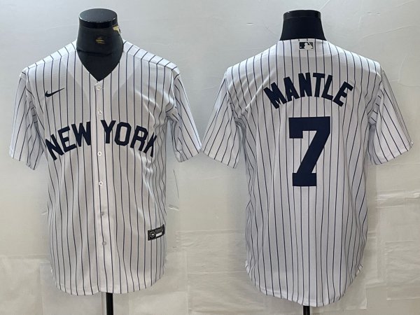 men's & youth Baseball NYY Team Uniform 7 Mickey Mantle Jerseys White Home Player Game Shirt