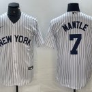 men's & youth Baseball NYY Team Uniform 7 Mickey Mantle Jerseys White Home Player Game Shirt