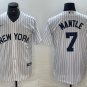 men's & youth Baseball NYY Team Uniform 7 Mickey Mantle Jerseys White Home Player Game Shirt