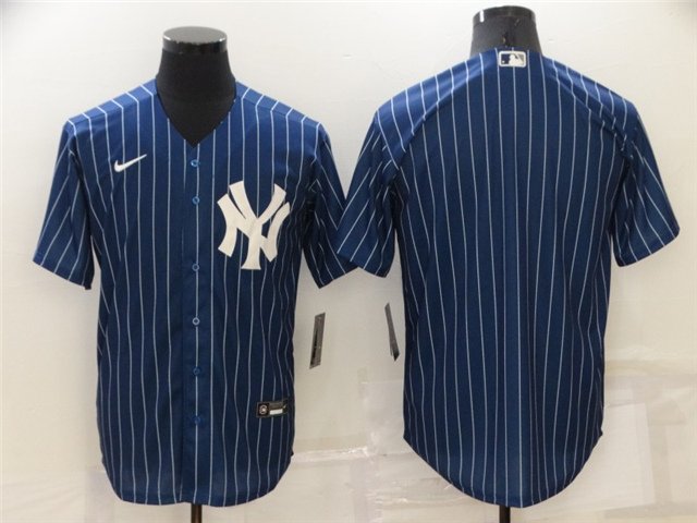 men's & youth Baseball New York Yankees Uniform Blank Jerseys Navy Pinstripe Alternate Player Shirt