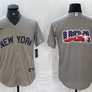 men's & youth Baseball New York Yankees Uniform Blank Jerseys Gray Big USA Logo Shirt