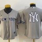 women's Baseball New York Yankees Uniform Blank Jerseys Gray Big Team Logo lady Shirt