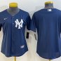 women's Baseball New York Yankees Uniform Blank Jerseys Navy Alternate Player Game lady Shirt
