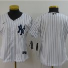 women's Baseball New York Yankees Uniform Blank Jerseys White Home Player Game lady Shirt