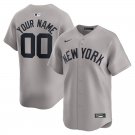 men's & youth Baseball New York Yankees 00 Custom name number Jerseys Gray Away Limited Shirt