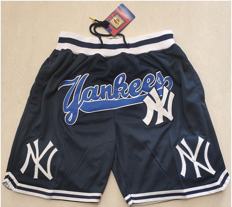 men's New York Yankees Navy Just Don Pocket Zipper Baseball Shorts