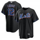 men's & youth Baseball NYM Team Uniform 12 Francisco Lindor Jerseys 2022 Black Alternate Shirt