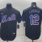 men's & youth Baseball NYM Team Uniform 12 Francisco Lindor Jerseys 2022 Black Alternate Shirt
