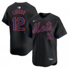 men's & youth Baseball NYM Team Uniform 12 Francisco Lindor Jerseys Black Alternate Limited Shirt