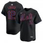 men's & youth Baseball NYM Team Uniform 12 Francisco Lindor Jerseys Black Alternate Limited Shirt