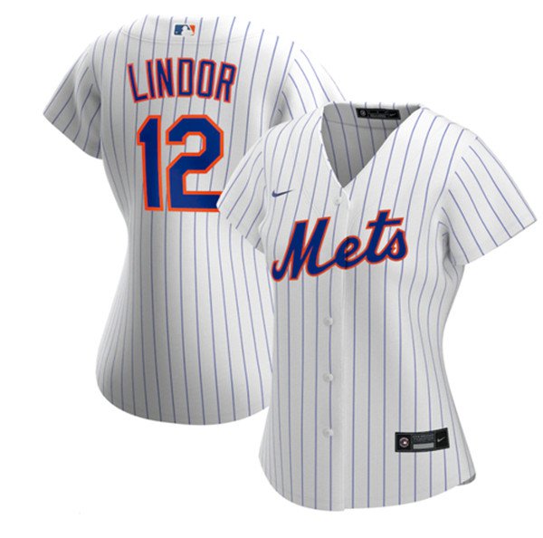 women's Baseball NYM Team Uniform 12 Francisco Lindor Jerseys White Home Player Game lady Shirt