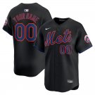 men's & youth Baseball New York Mets 00 Custom name number Jerseys Black Alternate Limited Shirt