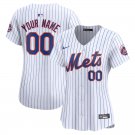women's Baseball New York Mets 00 Custom name number Jerseys White Home Limited Player lady Shirt