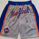 men's New York Mets Gray Just Don Pocket Zipper Baseball Shorts