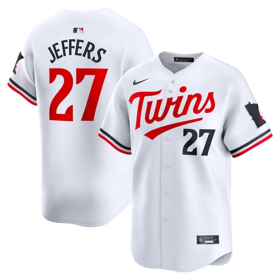 men's & youth Baseball MinTC Team Uniform 27 Ryan Jeffers Jerseys White Home Limited Player Shirt