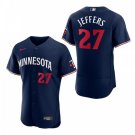 men's & youth Baseball MinTC Team Uniform 27 Ryan Jeffers Jerseys 2023 Navy Alternate Elite Shirt