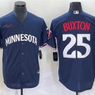 men's & youth Baseball MinTC Team Uniform 25 Byron Buxton Jerseys 2023 Navy Alternate Player Shirt