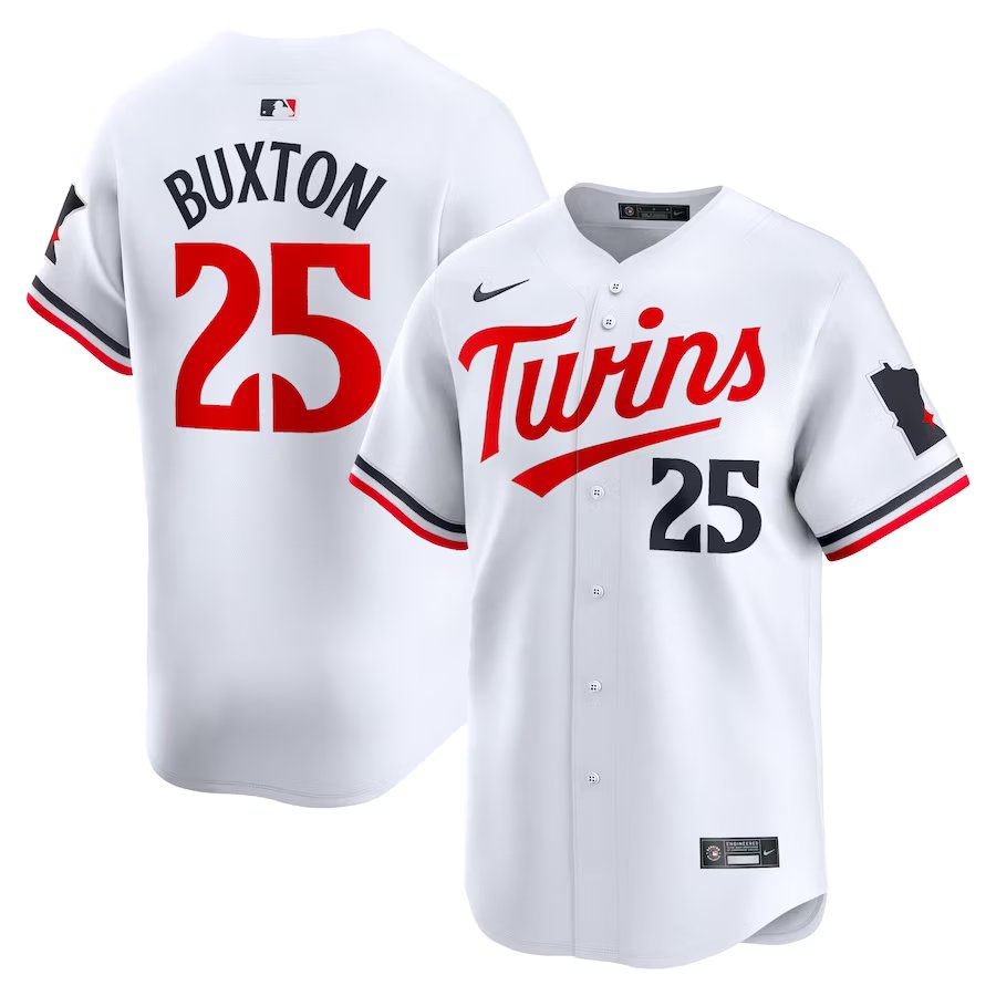 men's & youth Baseball MinTC Team Uniform 25 Byron Buxton Jerseys White Home Limited Player Shirt