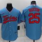 men's & youth Baseball MinTC Team Uniform 25 Byron Buxton Jerseys Light Blue CoolBase Player Shirt