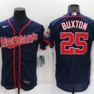 men's & youth Baseball MinTC Team Uniform 25 Byron Buxton Jerseys Navy Alternate Player Elite Shirt