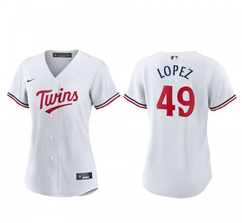 women's Baseball MinTC Team Uniform 49 Pablo Lopez Jerseys White Home Limited Player lady Shirt